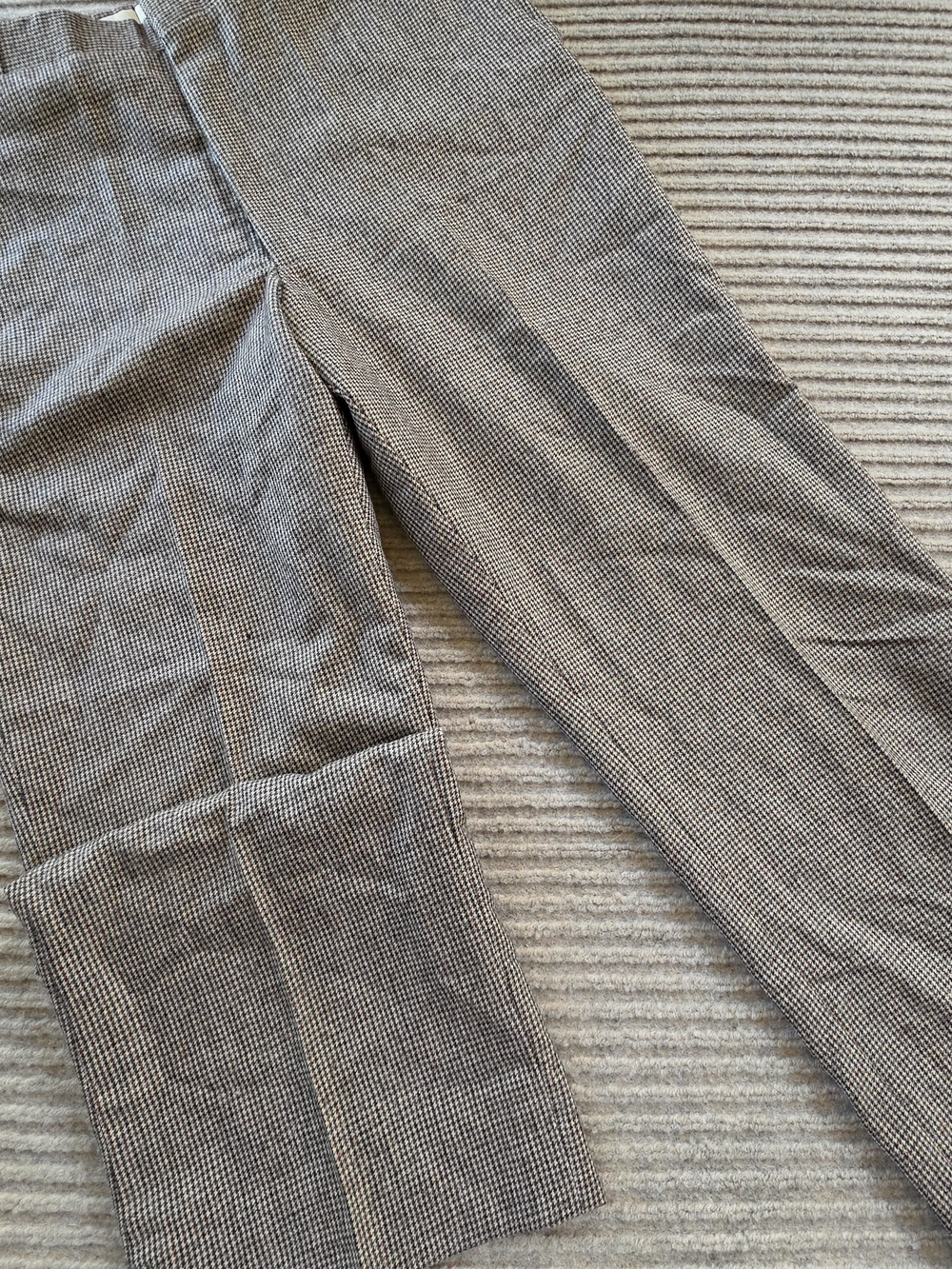 Jaymar J Wool Houndstooth Dress Slacks Men's 34x27  Flat Front Office FLAW